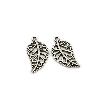 Zawieszka metalowa charms LISTEK LIŚĆ 18x10mm 2szt