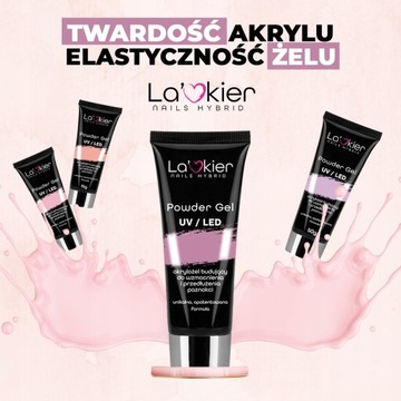 Zestaw AKRYLOŻEL 30ml La'kier POWDER GEL + formy