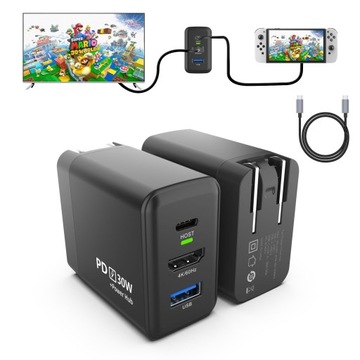 3W1 PD ŁADOWARKA HDMI Dock 30W DO Switch/PC/iPad