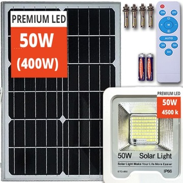 MOCNA DUŻA LAMPA SOLARNA LED ULICZNA OGRODOWA PILOT HALOGEN SOLARNY PREMIUM