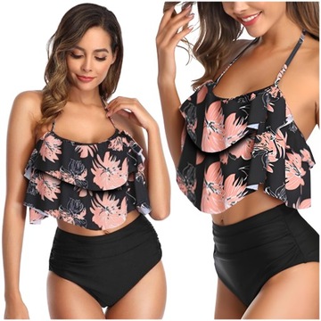 STRÓJ KĄPIELOWY DWUCZĘŚCIOWY PLUS SIZE KOMPLET BIKINI MODELUJĄCY BOHO XXXL