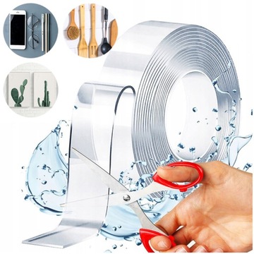 ЛЕНТА НАНО-КЛЕЙКА ДВУХСТОРОННЯЯ САМОКЛЕЯЩАЯСЯ ВОДОНЕПРОНИЦАЕМАЯ ПРОЗРАЧНАЯ 3М