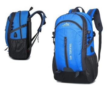 PLECAK TURYSTYCZNY POJEMNY TREKINGOWY MOCNY 40l WODOODPORNY PORT USB