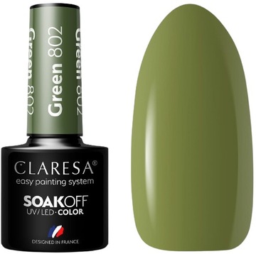 LAKIER HYBRYDOWY GREEN 802 -5g CLARESA Zieleń alg Mocny pigment