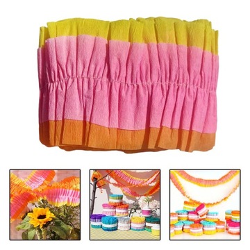 2шт морщинистая бумага в рулоне пасхальное украшение свадебный занавес оранжевый и розовый