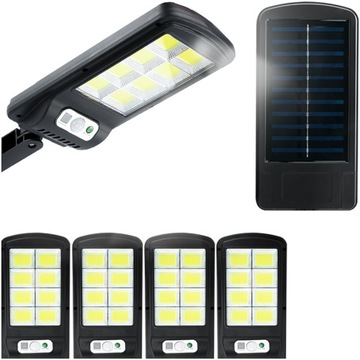4x LAMPA ELEWACYJNA REFLEKTOR SOLARNY Z CZUJNIKIEM RUCHU ZMIERZCHU + PILOT