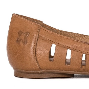 Baleriny Maciejka 04506-29 skórzane rude r.39
