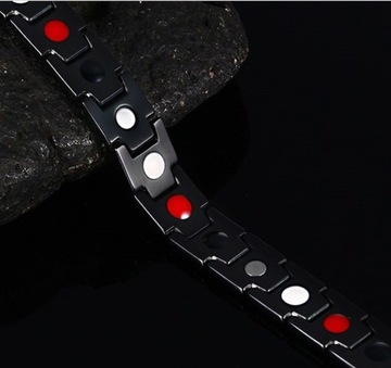 МУЖСКОЙ МАГНИТНЫЙ БРАСЛЕТ ЗДОРОВЬЯ, ЧЕРНАЯ СТАЛЬ