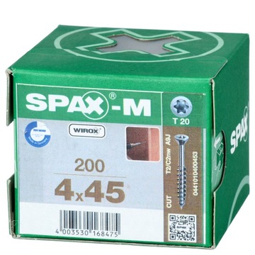 Wkręty do płyt MDF SPAX 4x45 meblowe 200 szt