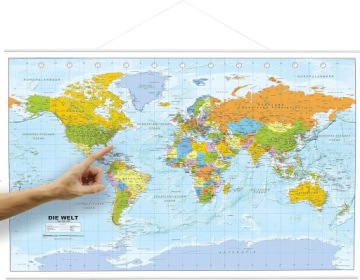ORBIT Globes & Maps Політична карта світу в j. німецькому з 2023 88x58 см (вживаний)