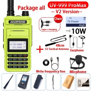 2022 Baofeng UV-999 ProMax 10W daleki zasięg