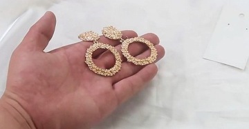 СЕРЬГИ С ГЕОМЕТРИЧЕСКИМ ЗОЛОТОМ МЕТАЛЛОМ