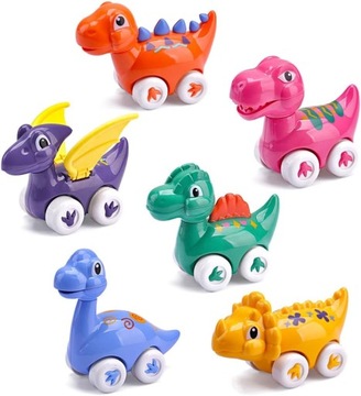6 заводных игрушек-автомобилей-динозавров для детей, сувениры на вечеринку