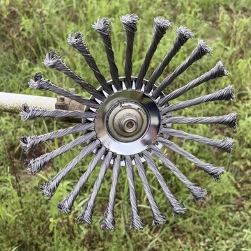 OKRĄGŁA SZCZOTKA DO USUWANIA CHWASTÓW 25CM GŁOWICA PODKASZARKI DO TRAWY