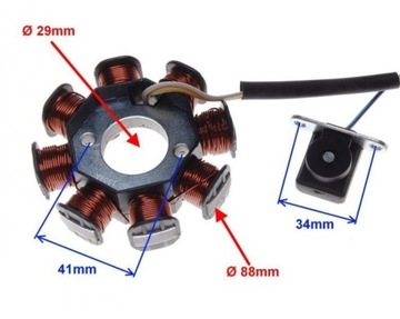 Статор зажигания 8 катушек 3 провода Inca Sprint 4T