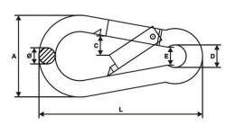 Карабин для веревок 6 мм DIN5299C