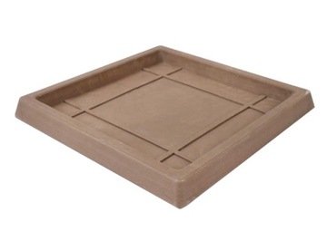 KWADRATOWA KOMPOZYTOWA PODSTAWKA POD DONICZKĘ TAUPE 19x19/23x23x2 cm