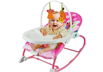 Колыбель-качалка Стульчик для кормления 2 в 1 Розовый