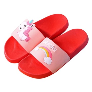 Детские радужные тапочки Мягкие, удобные красные шлепанцы для родителей и детей.