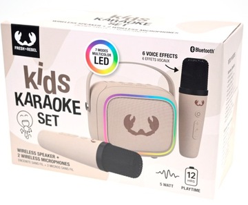 ZESTAW KARAOKE LED BLUETOOTH BEZPRZEWODOWY 2 MIKROFONY + GŁOŚNIK DLA DZIECI