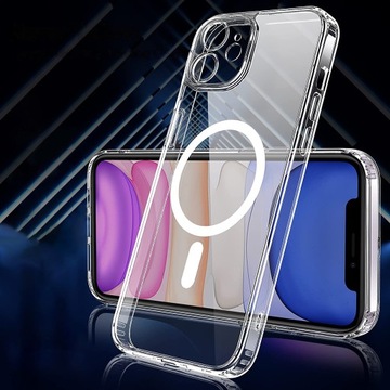 Чехол для iPhone 11 УСИЛЕННЫЙ для MAGSAFE ANTI SHOCK CLEAR CASE + стекло 9H