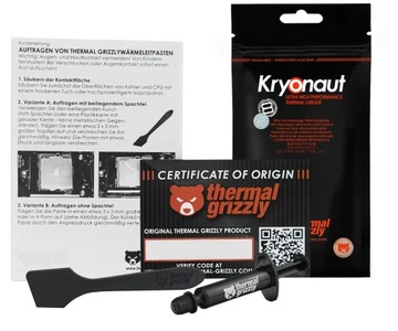 Pasta termoprzewodząca do CPU Thermal Grizzly Kryonaut High Performance 1g