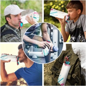 СКЛАДНЫЕ ГИБКИЕ БУТЫЛКИ ДЛЯ ВОДЫ С КРЫШКОЙ
