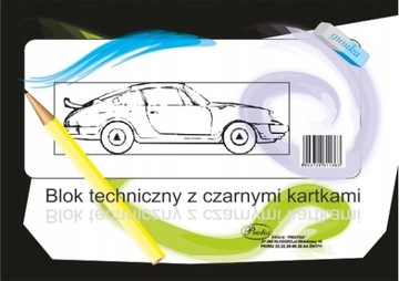 Blok techniczny A4 10 kartek czarne kartki