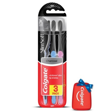 COLGATE SLIM SOFT Charcoal szczoteczka do zębów + GRATIS
