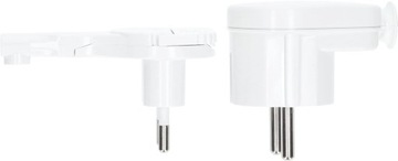 Вилка плоская угловая без заземления, 6А, белая