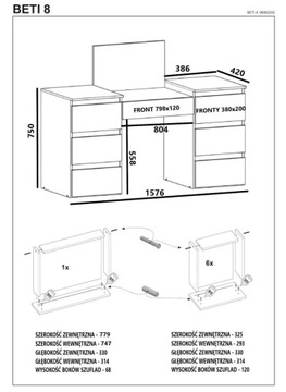 Косметический туалетный столик БЕЛЫЙ с зеркалом с 12 светодиодами и столиком для макияжа BETI8.