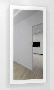 DUŻE Lustro w białej grubej ramie MDF 120x60