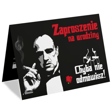 Zaproszenia na 18 30 40 50 urodziny A6wz58 Czarne