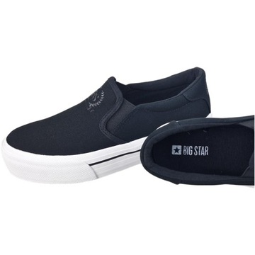 Buty Slip On trampki Big Star czarne wsuwane tenisówki sportowe NN274110 38