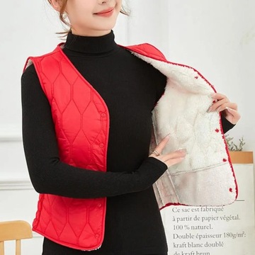 Women Fall Winter Vest Coat Soft Thick Padded Slee