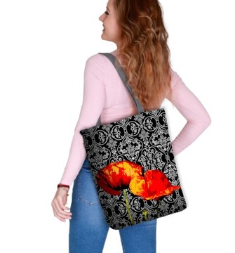 Torebka płócienna Codura wodoodporna z zamkiem Bertoni Sunny - Poppies