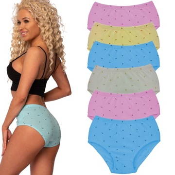 6-PAK Majtki Maxi Wysoki Stan Cotton World Bawełniane Wygodne Zestaw 3XL