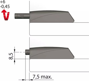 Odbojnik K-Push długi 37mm strong biały mocny z gumką TIP-ON push z adapter