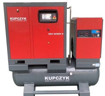 Kompresor śrubowy Kupczyk KKS 30/500 FD 3000 l/min 22 kW Falownik Osuszacz