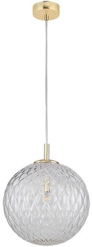 TK-Lighting CADIX GOLD LAMPA SUFITOWA 1 PŁ WYSOKA ZŁOTA SZKLANY KLOSZ 30 CM