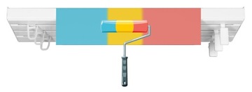 Потолочный рельс из ПВХ с 2 направляющими и КРЫШКОЙ 9 на РАЗМЕР 520 см с БЕЛОЙ крышкой