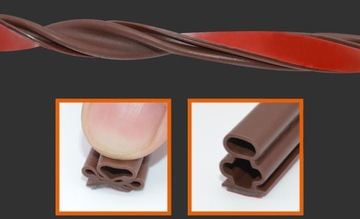 Самоклеящийся уплотнитель 3М для наружных дверей, толщина: 10мм бронза - 6 метров