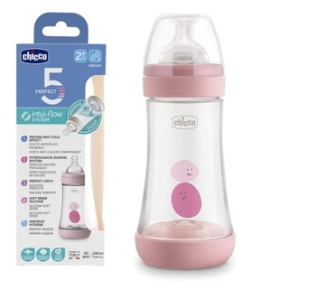 Бутылка Chicco Perfect 5 240 мл розовый 2+