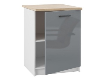 Szafka stojąca z blatem 60 cm TESA szary połysk
