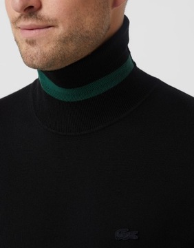 Sweter GOLF męski prążkowany LACOSTE r. XL czarny