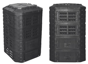 КРУГЛОГОДНЫЙ МОДУЛЬНЫЙ КОМПОСТЕР 1120л Qbrick Черный ВЕНТИЛЯЦИЯ ОРОШЕНИЕ