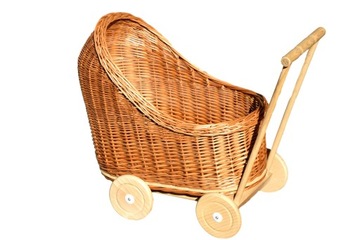 Плетеная кукольная коляска, коляска для кукол