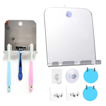 Портативное небьющееся акриловое зеркало для бритья для душа с прямоугольником всасывания