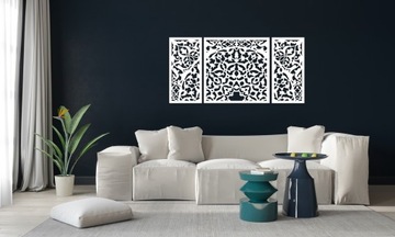 AŻUROWY DEKOR ŚCIENNY ,KWIATOWY ORNAMENT, ZAGŁÓWEK