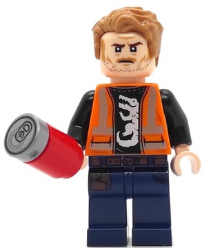 LEGO Minifigurka Budowlaniec z puszką BAM,NOWE